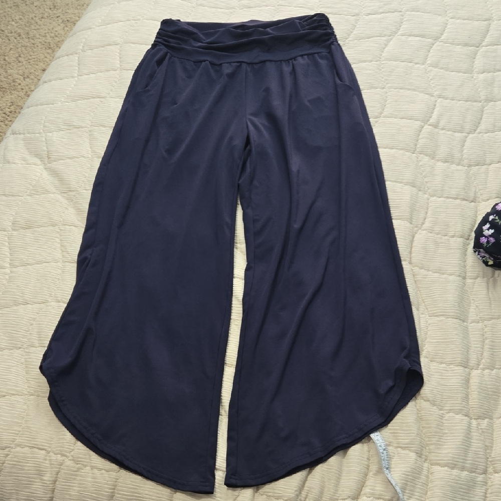 Wide Leg Flowing Palazzo Pants - Navy